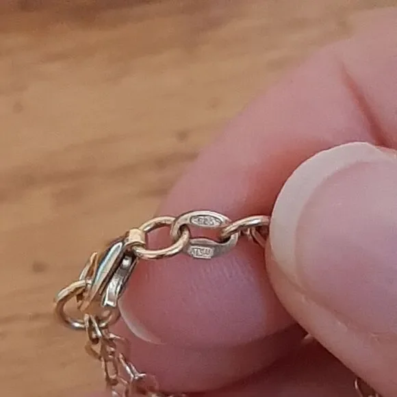 925 Italy Gold-Tone Stardust Ball Necklace 5.7g sterling silver Signed, tested - Picture 6 of 10